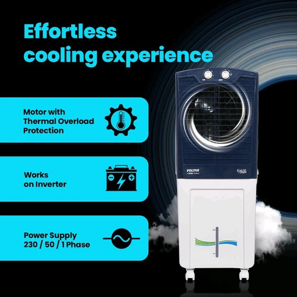 Voltas 45 L Room/Personal Air Cooler (White::Blue, Frost Air 45, with Swing Control)