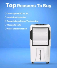 Crompton 100 L Desert Air Cooler with Motor Overload Protection, Auto-drain (White, Black, ACGC Optimus 100)