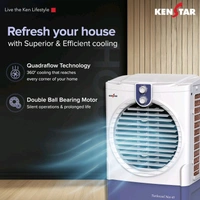 Kenstar 45 L Room/Personal Air Cooler Honeycomb Pads, Anti-Bacterial Protection, Inverter Compatible, 5 Star BEE Rating (White & Blue, TURBOCOOL NEO HC 45)