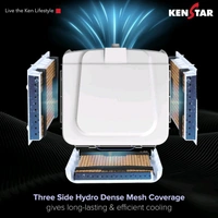 Kenstar 45 L Room/Personal Air Cooler Honeycomb Pads, Anti-Bacterial Protection, Inverter Compatible, 5 Star BEE Rating (White & Blue, TURBOCOOL NEO HC 45)