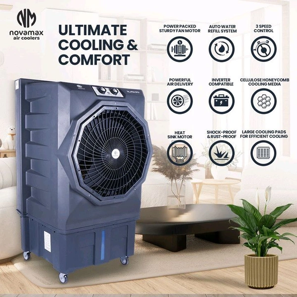 NOVAMAX 100 L Desert Air Cooler (Grey, Rambo)