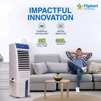 Flipkart SmartBuy 30 L Tower Air Cooler (White, Blue, Alpine)
