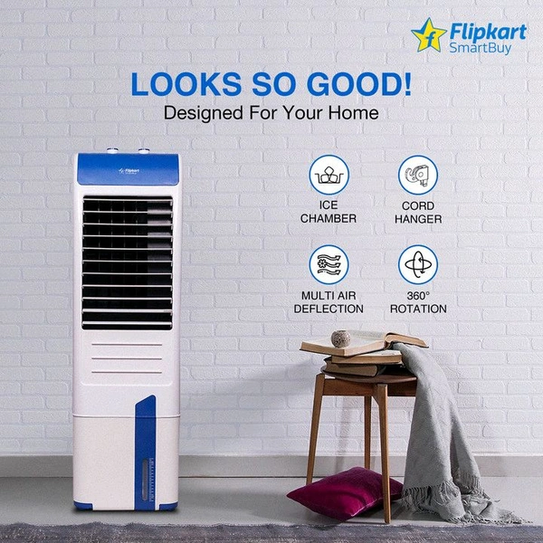 Flipkart SmartBuy 30 L Tower Air Cooler (White, Blue, Alpine)
