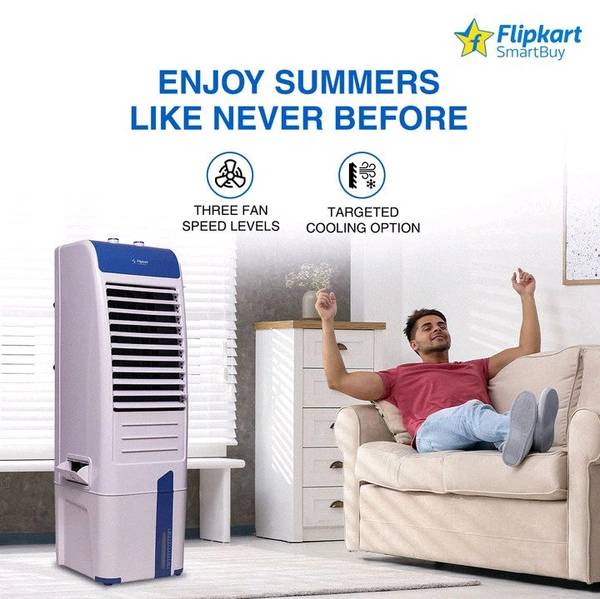 Flipkart SmartBuy 30 L Tower Air Cooler (White, Blue, Alpine)