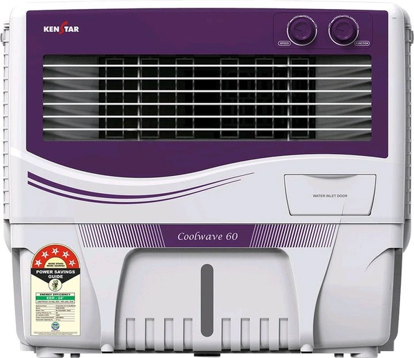 Kenstar 60 L Window Air Cooler Anti-Bacterial Protection, Inverter Compatible, Collapsible Louver, 5 Star BEE Rating (PURPLE & WHITE, COOLWAVE 60)