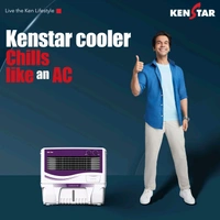 Kenstar 60 L Window Air Cooler Anti-Bacterial Protection, Inverter Compatible, Collapsible Louver, 5 Star BEE Rating (PURPLE & WHITE, COOLWAVE 60)