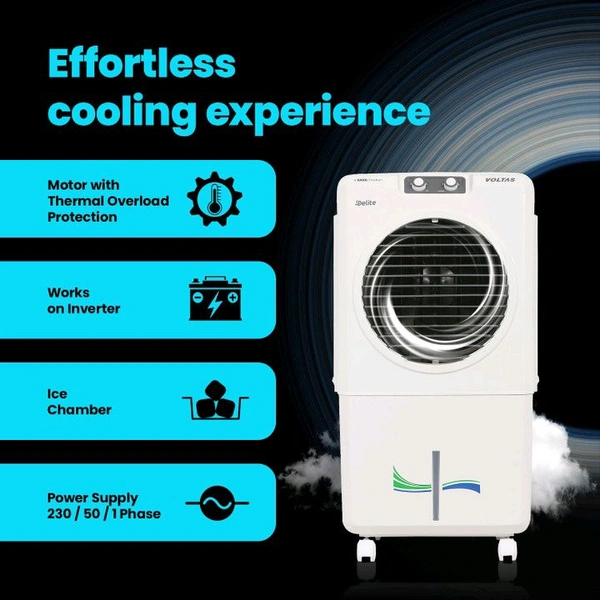 Voltas 36 L Room/Personal Air Cooler (Grey & White, Delite 36)