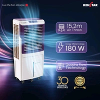 Kenstar 105 L Desert Air Cooler Honeycomb Pads, Anti-Bacterial Protection, Inverter Compatible, Collapsible Louver, 5 Star BEE Rating (WHITE & PURPLE, DOMINAR HC PRO 105)