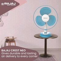 BAJAJ Crest Neo with 400 mm Table Fan (Fiji Blue & White | Pack of 1)
