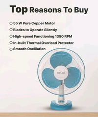 BAJAJ Crest Neo with 400 mm Table Fan (Fiji Blue & White | Pack of 1)