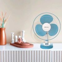 BAJAJ Crest Neo with 400 mm Table Fan (Fiji Blue & White | Pack of 1)