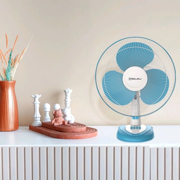 BAJAJ Crest Neo with 400 mm Table Fan (Fiji Blue & White | Pack of 1)