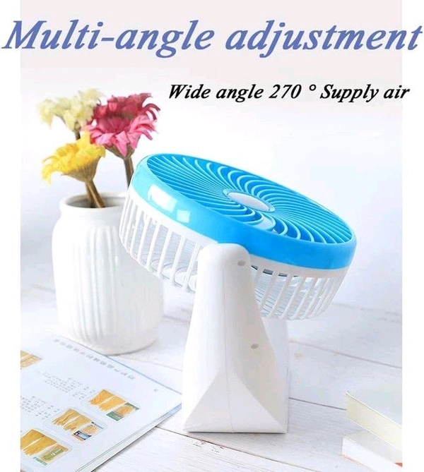 Terviiix High Speed Rechargeable Table Fan with LED Light For Home, Kitchen, Office Ultra High Speed 1400 mm Table Fan (5 Star | Blue | Pack of 1)