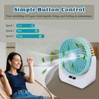 Terviiix High Speed Rechargeable Table Fan with LED Light For Home, Kitchen, Office Ultra High Speed 1400 mm Table Fan (5 Star | Blue | Pack of 1)
