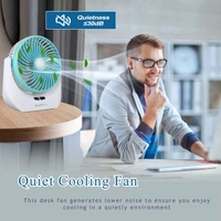 Terviiix High Speed Rechargeable Table Fan with LED Light For Home, Kitchen, Office Ultra High Speed 1400 mm Table Fan (5 Star | Blue | Pack of 1)