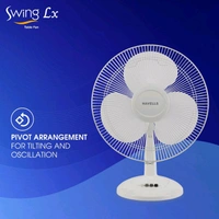 HAVELLS Swing LX|120 ribs guard|Jerk free oscillation|Impressive air delivery| Low Noise with Energy Saving 400 mm Ceiling Fan (White | Pack of 1)