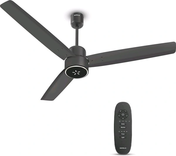 HAVELLS FAB ULED|LED Speed Indicator|Remote Controlled|Upto 65% Energy Saving with 3 Year Warranty BLDC Motor with Remote 1200 mm Ceiling Fan (5 Star | Smoke Brown | Pack of 1)
