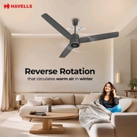 HAVELLS FAB ULED|LED Speed Indicator|Remote Controlled|Upto 65% Energy Saving with 3 Year Warranty BLDC Motor with Remote 1200 mm Ceiling Fan (5 Star | Smoke Brown | Pack of 1)