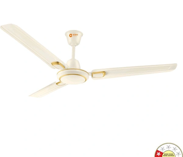 Orient Electric Ujala Air Deco | Superior Air Delivery | BEE-1 Star Rated | 2 Year Warranty with 2 Year Warranty Energy Saving 1200 mm Ceiling Fan (1 Star | Ivory Gold | Pack of 1