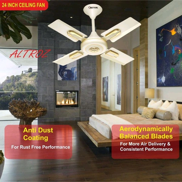 GESTOR ALTROZ Ultra High Speed 24 Inch Decorative with 3 Year Warranty Anti Dust 600 mm Ceiling Fan (Ivory | Pack of 1)
