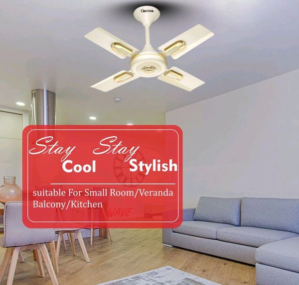 GESTOR ALTROZ Ultra High Speed 24 Inch Decorative with 3 Year Warranty Anti Dust 600 mm Ceiling Fan (Ivory | Pack of 1)