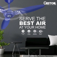 GESTOR Azure Ultra High Speed Decorative 48 inch with 36 Months Warranty Ultra High Speed 1200 mm Ceiling Fan (Blue | Pack of 1)