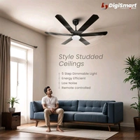 DIGISMART AUTUM HEXA with 5 Year Warranty BLDC Motor with Remote 1200 mm Ceiling Fan (5 Star | Dark Brown | Pack of 1)