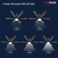 DIGISMART AUTUM HEXA with 5 Year Warranty BLDC Motor with Remote 1200 mm Ceiling Fan (5 Star | Dark Brown | Pack of 1)