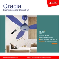ACTIVA Gracia BLDC Fan with 5 Year Warranty BLDC Motor with Remote 1200 mm Ceiling Fan (5 Star | Sky Blue | Pack of 2)