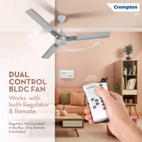 Crompton Caelum with 4 Year Warranty BLDC with Remote and Regulator 1200 mm Ceiling Fan (5 Star | Metallic Grey | Pack of 1)