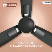 Crompton Caelum with 4 Year Warranty BLDC with Remote and Regulator 1200 mm Ceiling Fan (5 Star | Matte Black | Pack of 1)