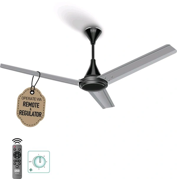 KUHL Fest B1 Power Saving BLDC Ceiling Fan |28W|365 RPM | Remote & Regulator Operated 1200 mm Ceiling Fan (5 Star | Silver Mist | Pack of 1)