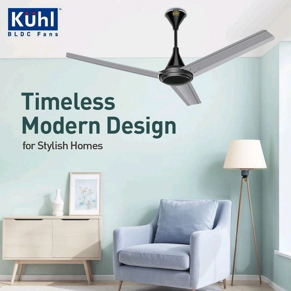 KUHL Fest B1 Power Saving BLDC Ceiling Fan |28W|365 RPM | Remote & Regulator Operated 1200 mm Ceiling Fan (5 Star | Silver Mist | Pack of 1)
