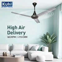 KUHL Fest B1 Power Saving BLDC Ceiling Fan |28W|365 RPM | Remote & Regulator Operated 1200 mm Ceiling Fan (5 Star | Silver Mist | Pack of 1)