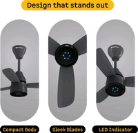 Atomberg Renesa Prime Remote|High Air Delivery|LED Speed Indicator|Low Noise|Sleek Design with 3 Year Warranty BLDC Motor with Remote 600 mm Ceiling Fan (5 Star | Pebble Grey | Pack of 1)