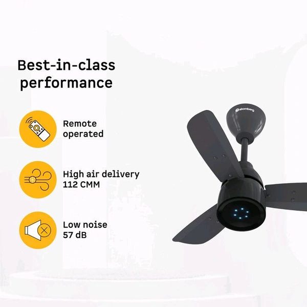 Atomberg Renesa Prime Remote|High Air Delivery|LED Speed Indicator|Low Noise|Sleek Design with 3 Year Warranty BLDC Motor with Remote 600 mm Ceiling Fan (5 Star | Pebble Grey | Pack of 1)