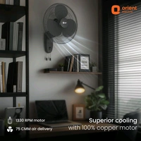 Orient Electric Wall 91 with 2 Year Warranty 400 mm Wall Fan (Black | Pack of 1)