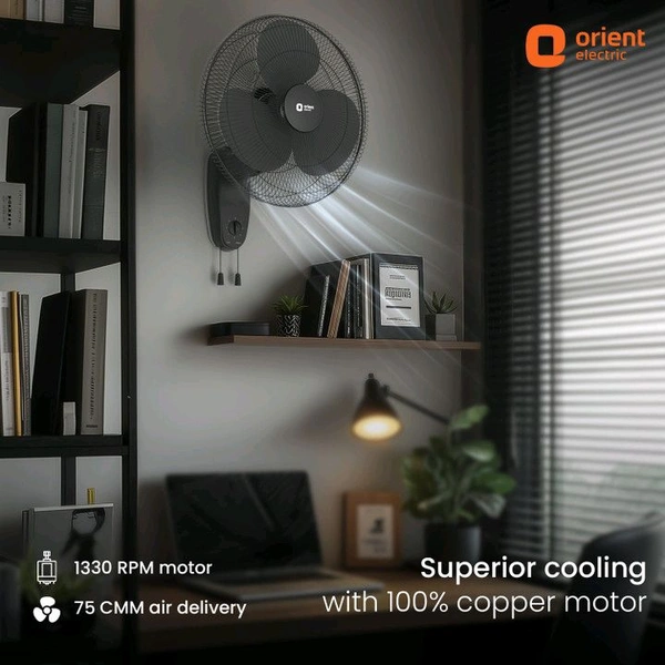 Orient Electric Wall 91 with 2 Year Warranty 400 mm Wall Fan (Black | Pack of 1)