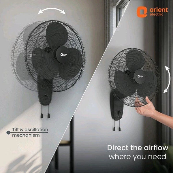 Orient Electric Wall 91 with 2 Year Warranty 400 mm Wall Fan (Black | Pack of 1)