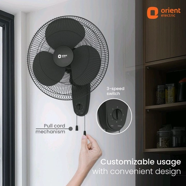 Orient Electric Wall 91 with 2 Year Warranty 400 mm Wall Fan (Black | Pack of 1)