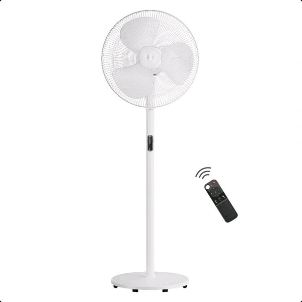 Atomberg Renesa,6 Speeds,Low Noise,LED Display,Remote with Oscillation, Timer, Sleep with 2 Year Warranty BLDC Motor with Remote 400 mm Pedestal Fan (5 Star | Snow White | Pack of 1)