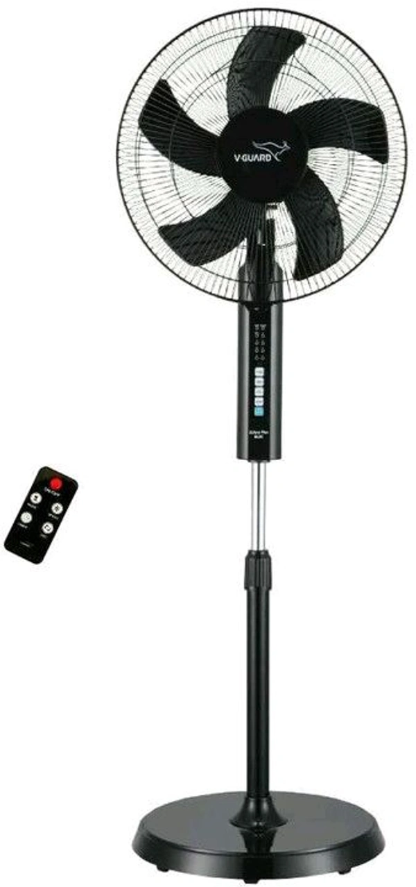 V-Guard Esfera Plus BLDC (Black) with 2 Year Warranty BLDC Motor with Remote 400 mm Pedestal Fan (Black | Pack of 1)