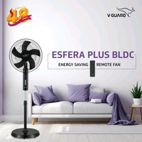 V-Guard Esfera Plus BLDC (Black) with 2 Year Warranty BLDC Motor with Remote 400 mm Pedestal Fan (Black | Pack of 1)