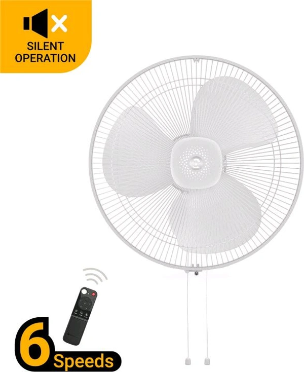 Atomberg Renesa,6 Speed,Low Noise,LED Display,Remote with Oscillation, Timer, Sleep with 2 Year Warranty BLDC Motor with Remote 400 mm Wall Fan (5 Star | Snow White | Pack of 1)