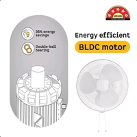 Atomberg Renesa,6 Speed,Low Noise,LED Display,Remote with Oscillation, Timer, Sleep with 2 Year Warranty BLDC Motor with Remote 400 mm Wall Fan (5 Star | Snow White | Pack of 1)