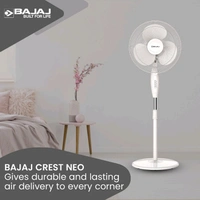BAJAJ Crest Neo with 2 Year Warranty 400 mm Pedestal Fan (White | Pack of 1)