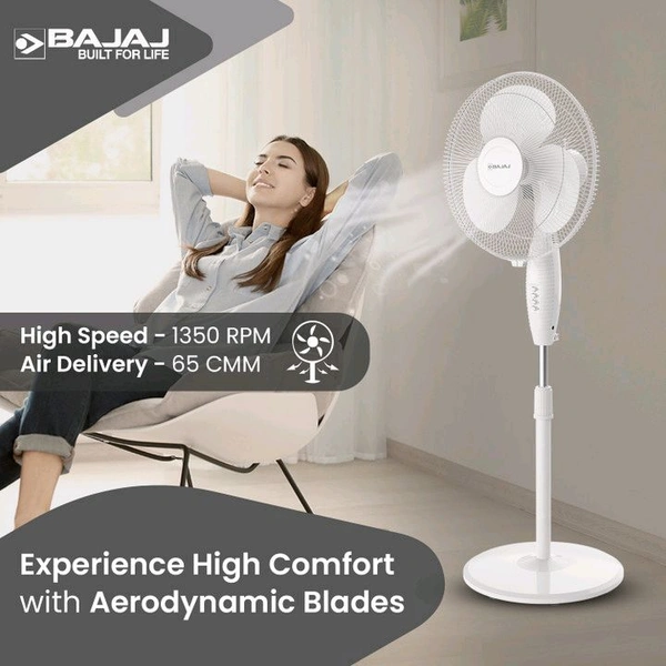 BAJAJ Crest Neo with 2 Year Warranty 400 mm Pedestal Fan (White | Pack of 1)