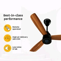 Atomberg Renesa Prime Remote|High Air Delivery|LED Speed Indicator|Low Noise|Sleek Design with 3 Year Warranty BLDC Motor with Remote 900 mm Ceiling Fan (5 Star | Honey Maplewood | Pack of 1)