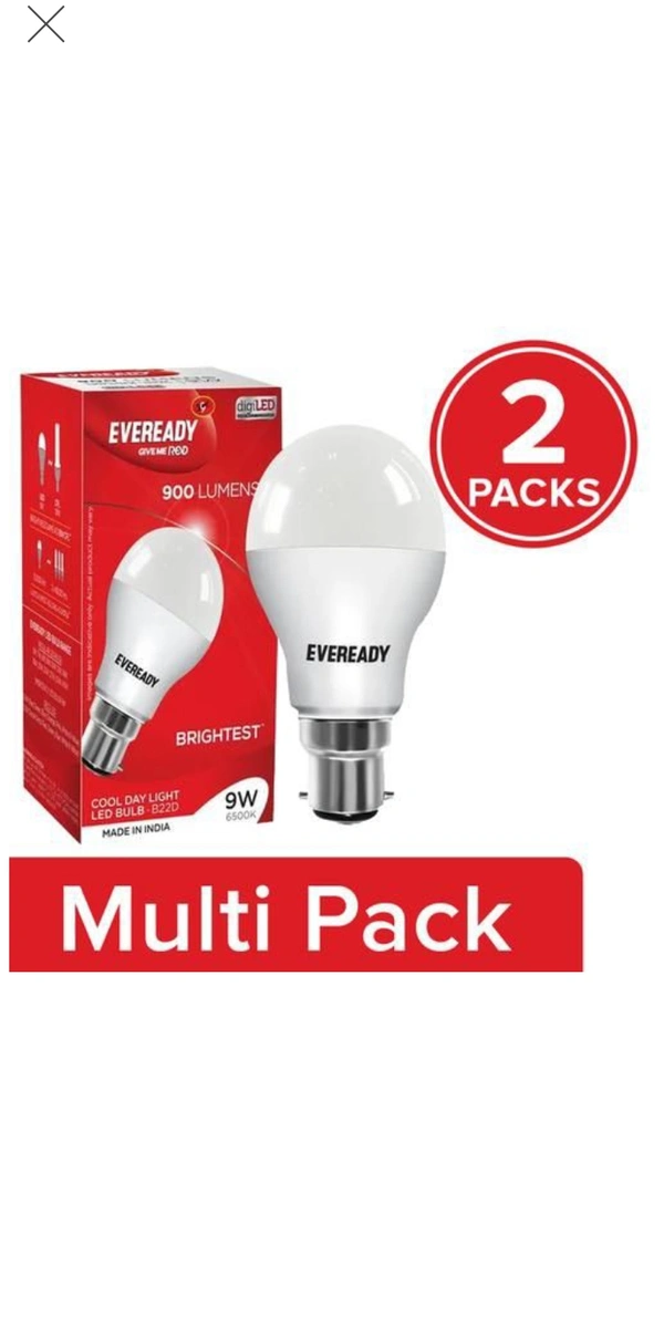 Eveready Led Bulb-9watt - 2 Pcs