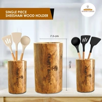Silicone Spatula Set for Kitchen Ideal for Non-Stick Cooking Pans Ladles Natural Acacia Hard Wood Handle Turner Serving Cooking Spoon for Omelet Dosa chapati with Wooden Holder Set of 4 (Ivory) - Standard, Ivory